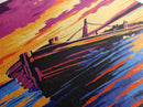 Sunset Shipwreck, Nautical Art, Vibrant Ocean Scene, Framed Canvas Print, Coastal Decor, Beach House Wall Art, Living Room Art