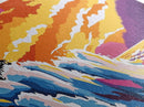 Ocean Waves, Colorful Seascape, Beach Wall Art, Coastal Sunset, Vibrant Ocean Scene, Canvas Print, Living Room Decor, Surf Art, Gift