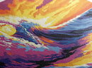 Tropical Wave, Surfing Wall Art, Vibrant Ocean, Beach House Decor, Sunset Painting, Seascape Art, Nautical Style, Canvas Print