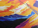 Sailboat at Sunset, Tranquil Waters, Mountain Lake, Canvas Print, Nautical Decor, Ocean Wall Art, Living Room Painting, Vibrant Colors