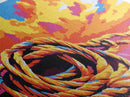 Coiled Rope, Sunset Sky, Nautical Wall Art, Canvas Print, Beach Decor, Vibrant Coastal Art, Boat Lover Gift, Seaside Theme