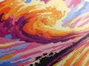 Fiery Clouds, Dramatic Sky, Sunset Storm, Nature Art, Framed Canvas Print, Living Room Decor, Unique Wall Art, Landscape Painting
