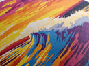Ocean Wave, Sunset Surf, Vibrant Coastal, Beach Art, Wall Decor, Nautical Theme, Living Room, Canvas Print, Bold Colors, Surf Art