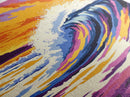 Ocean Wave, Sunset, Vibrant Art, Framed Canvas Print, Coastal Wall Art, Living Room Decor, Bold Colors, Surf Art, Beach Aesthetic