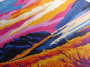 Mountain Lake, Vibrant Nature Art, Autumn Wall Decor, Landscape Painting, Framed Canvas Print, Cabin Wall Art, Scenic View Art