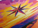 Celestial Star, Cosmic Art, Surreal Sunset Painting, Boho Wall Art, Framed Canvas Print, Astrology Art, Bedroom Decor