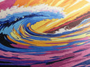 Ocean Wave Painting, Vibrant Seascape Wall Art, Colorful Beach Print, Surf Canvas Print, Coastal Home Decor, Nautical Wall Art
