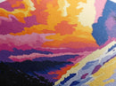 Sunset Clouds, Mountain Lake, Nature Painting, Canvas Print, Boho Wall Decor, Serene Landscape, Warm Color Palette, Fall Vibes