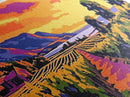 Vineyard Sunset, Rolling Hills, Wine Country, Framed Canvas Print, Farmhouse Art, Dining Room Wall Art, Living Room Decor, Vibrant Colors