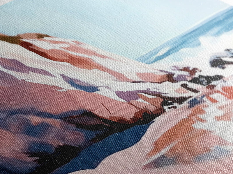 Coastal Cliffs, Ocean Waves, Beach Landscape, Wall Art, Canvas Print, Living Room Art, Modern Seascape, Blue Wall Decor, Nautical Art