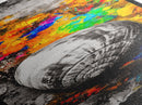 Colorful Shell, Abstract Art, Bold Texture, Canvas Print, Coastal Wall Art, Boho Beach Decor, Eclectic Home Art, Vibrant Nature Painting