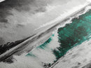 Green Ocean Wave, Dramatic, Black and White, Framed Canvas Print, Coastal Wall Art, Surfer Decor, Beach House Art, Nautical Decor