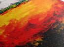 Fiery Horizon, Abstract Landscape, Modern Southwest Art, Bold Colorful Painting, Dramatic Wall Art, Living Room Art, Framed Canvas Print