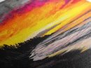 Beach Sunset, Coastal Art, Vibrant Seascape, Bold Canvas Print, Tropical Wall Art, Living Room Decor, Sunset Painting, Abstract Art
