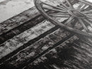 Rustic Wagon Wheel, Western Wall Art, Farmhouse Decor, Vintage Country Style, Black and White Canvas Print, Living Room Wall Art