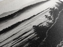 Misty Mountain, Black White Wall Art, Landscape Painting, Nature Artwork, Modern Home Decor, Minimalist Art, Framed Canvas Print