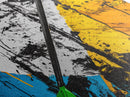 Abstract Dart, Modern Wall Art, Graffiti Style, Bold Colors, Urban Art Decor, Unique Home Aesthetic, Framed Canvas Print