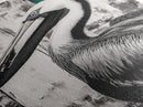 Pelican Portrait, wildlife wall art, coastal nature painting, black and white bird decor, modern beach house print, framed canvas print