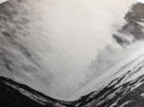 Misty Ocean, Coastal Hills, Foggy Landscape, Framed Canvas Print, Black and White Art, Monochrome Painting, Nature Wall Art, Office Decor