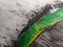 Bold Green Landscape, Abstract Horizon Art, Contemporary Nature Painting, Earthy Wall Decor, Office Wall Art, Framed Canvas Print