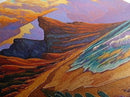 Mountain Desert, Beach, Sunset, Vibrant Desert Mountain Canvas Print, Colorful Southwest Wall Art, Living Room Fall Landscape