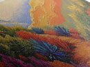 Vibrant Desert Path, Bold Landscape Painting, Agave and Sunset View, Framed Canvas Print, Southwest Kitchen or Hallway Wall Art