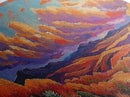 Desert Sunset, Golden Fields, Cloudscape Horizon, Canvas Print, vibrant desert painting, Fall boho art, hallway wall art