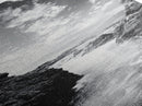 Waterfall Rocks, Mountain Mist, River Flow, Canvas Print, Black And White Landscape Art, Nature Bedroom Decor, Zen Retreat Wall Piece