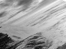 Ocean Waterfall, Coastal Nature, Monochrome Landscape, Framed Canvas Print, Minimalist Bathroom Wall Art, Black White Ocean Art