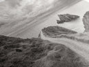 Coastal Cliff Path, Ocean View Trail, Windswept Grass Art, Seaside Wall Decor, Framed Canvas Print, Bedroom Art, Nature Lover Gift