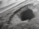 Burrow Entrance, Hidden Hole, Grassland Tunnel, Canvas Print, Nature Wall Art, Living Room Decor, Black White Landscape Photography