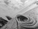Coastal Rope, Windswept Bluff, Seaside Grass, Framed Canvas Print, Beach House Art, Nautical Decor, Neutral Living Room Style