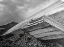 Rocky Beach, Driftwood Crate, Stormy Sky Seascape, Framed Canvas Print, Coastal Rustic Decor, Bathroom Wall Art, Monochrome Style