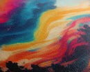 Beautiful Panoramic Sunset Watercolor, Extra Large Wall Art, Framed Panoramic Canvas Print, Framed Wall Art