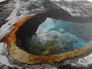 Geothermal Pool, Natural Wonders Photography, Yellowstone Landscape Decor, Earth Tones Wall Art, Framed Canvas Print, Bathroom Art