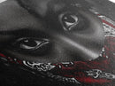 Fierce Eyes, Red Bandana, Bold Portrait, Afro Art, Framed Canvas Print, Bedroom Wall Art, Powerful Gaze, Monochrome With Red Accent