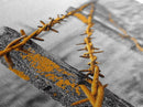 Yellow Fence Wire, Rustic Barbed Wire, Country Fence, Framed Canvas Print, Farmhouse Wall Art, Minimalist Rustic Home Decor