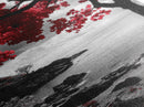 Red Leaves, Dramatic Coast, Ocean Horizon, Canvas Print, Autumn Coastal Wall Art, Bold Nature Photography, Moody Fall Decor, Beach Theme