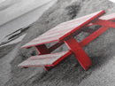 Red Picnic Bench, Ocean View Path, Seaside Escape, Vibrant Accent, Framed Canvas Print, Beach House Wall Art, Modern Coastal Decor