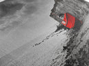 Red Boat, Rocky Shore, Dramatic Sky, Abandoned Vessel, Framed Canvas Print, Nautical Living Room Art, Moody Coastal Home Decor