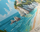 Chia Beach, Italy Panoramic Beach Print, Vacation Gift, Italy Wall Art, Framed Canvas Print, Framed Beach Painting
