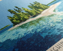 Laughing Bird Caye, Belize Panoramic Beach Print, Vacation Gift, Belize Wall Art, Framed Canvas Print, Framed Beach Painting