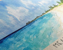 Meads Bay, Anguila Watercolor Beach Print, Vacation Gift, Anguila Wall Art, Framed Canvas Print, Framed Beach Painting