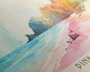 Pink Beach, Indonesia Watercolor Beach Print, Vacation Gift, Indonesia Wall Art, Beach Painting, Beach Decor, Beach Painting