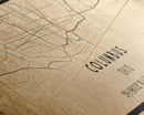 Columbus Panoramic vintage map print poster or framed canvas, Ohio map print poster canvas, Columbus city map print poster canvas