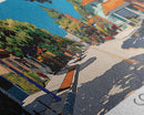 Concord California Panoramic Painting, Mid Century Modern Framed Canvas Print, Retro Pop Art Travel Poster, City Wall Decor, Office Decor