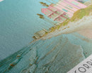 Corpus Christi Texas Panoramic Painting, Mid Century Modern Framed Canvas Print, Retro Pop Art Travel Poster, City Home Decor, Office Wall Art