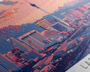 Las Vegas Nevada Panoramic Painting, Mid Century Modern Framed Canvas Print, Retro Pop Art Travel Poster, Living Room Art