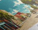 Odessa Texas Panoramic Wall Art, Mid Century Modern Framed Canvas Print, Retro Pop Art Travel Poster, City Art, Office Wall Decor, Living Room Art