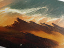 Coastal Blaze Horizon – Diamond Shaped Sunset Ocean Cliffs Canvas Textured Print, Dramatic Beach Wall Art, Golden Light Photography